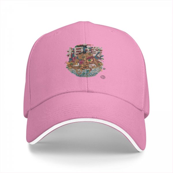 Black Baseball Cap With Ramen Bowl Sumo Wrestler Art Print
