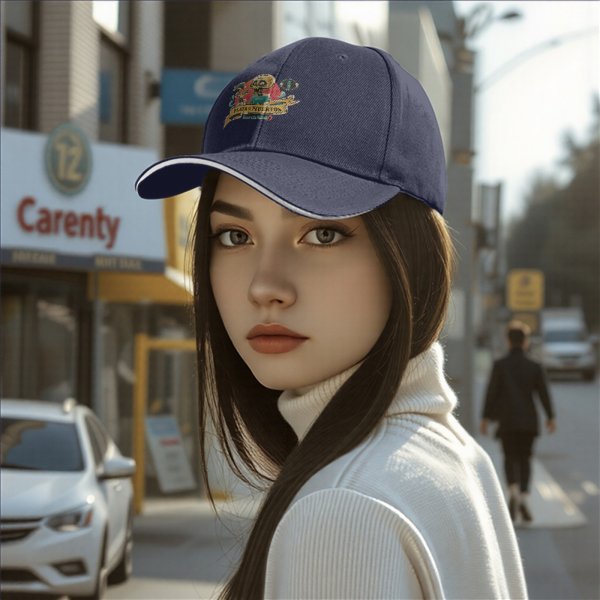 Black baseball cap with Playa de los Muertos beach club graphic
