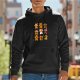 Black Hoodie With Cute Christmas Gingerbread Characters Print