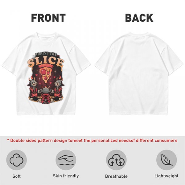 Olive Graphic T-Shirt Praise The Slice Pizza Demon Ritual Design