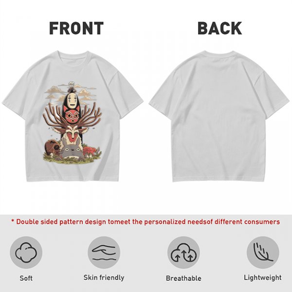 Studio Ghibli Spirited Away Princess Mononoke Totoro Character T-Shirt Art