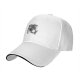 Black Baseball Cap With Abstract Feather And Red Accent Print