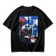 Olive t-shirt with Kiki's Delivery Service window print of girl reading letter