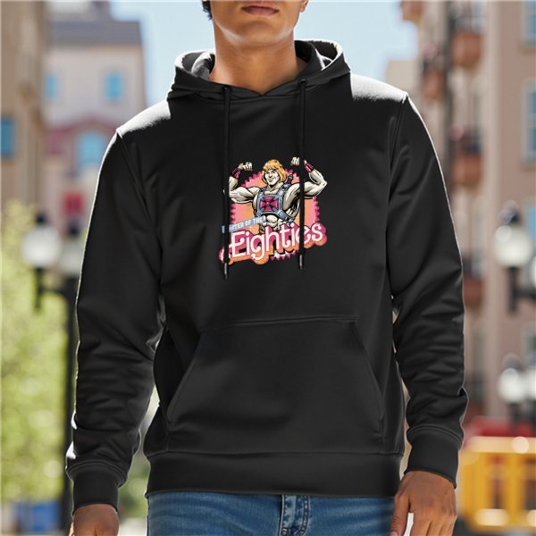 Black Hoodie With He-Man Master Of The Eighties Graphic Print