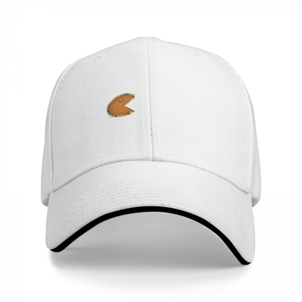 Black Baseball Cap With Retro Pac-Man Graphic Design