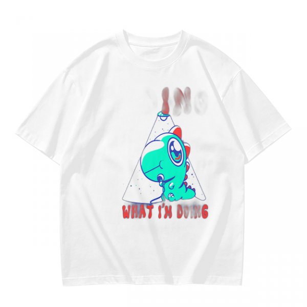 Olive T-Shirt With Cute Dinosaur Graphic And 'What I'm Doing' Text
