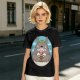 Olive Green T-Shirt with Totoro Holding Piranha Plant Print
