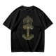 Olive Graphic T-Shirt With Anchor And Animal Head Emblem Print