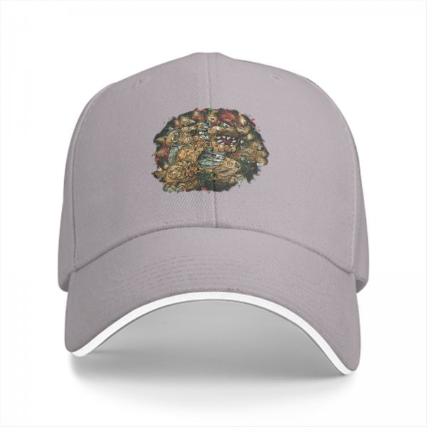 Black Baseball Cap With Detailed Fantasy Monster Art Print
