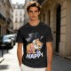 Olive T-Shirt with Don't Worry Be Nappy Sleeping Cat Graphic
