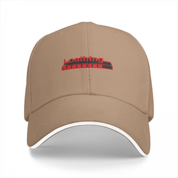 Black baseball cap with red 'Loathing...' loading bar graphic