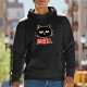 Black Hoodie With Grumpy Cat 'MEH' Graphic Print
