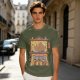 Olive T-Shirt With Cat Gyoza Restaurant Illustration