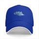 Black Baseball Cap With Blue Retro Car Graphic Print