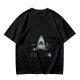 Olive T-shirt with Shark Holding Candy Cane and No Tricks Text