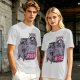 Olive graphic t-shirt with raccoons and 'I Will Rise Eventually' text