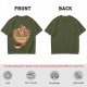 Olive Green T-Shirt With Capybara Ramen Bowl Print