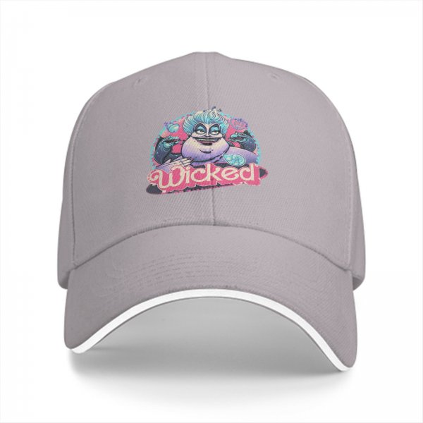 Black Baseball Cap With Ursula Wicked Villain Graphic