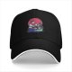 Black Baseball Cap With Playful Sushi Character Art Print