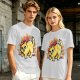 Olive T-Shirt With Super Saiyan Style Electric Cat Graphic