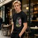 Olive green graphic t-shirt with 'Let's be Wicked Together' witch design