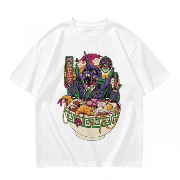 Anime Mecha Robot Ramen Bowl Graphic T-Shirt