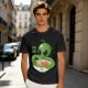 Olive Green T-Shirt With Cute Alien Eating Ramen Graphic