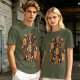 Olive T-Shirt With Cute Gingerbread Animal Christmas Print