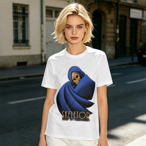 Olive T-Shirt Featuring Skeletor Lord of Destruction Graphic