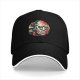 Black Baseball Cap With Distressed Horror Monster Face Graphic
