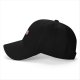 Black baseball cap with cute cat and pink floral graphic