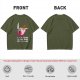 Olive t-shirt with Kirby holding knife and cake, text Calm Down I'm Only Here For The Cake