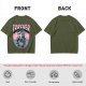 Olive T-Shirt With Trashed Skateboarding Graphic Design