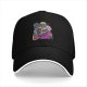Black Baseball Cap With Colorful Abstract Fantasy Art Print