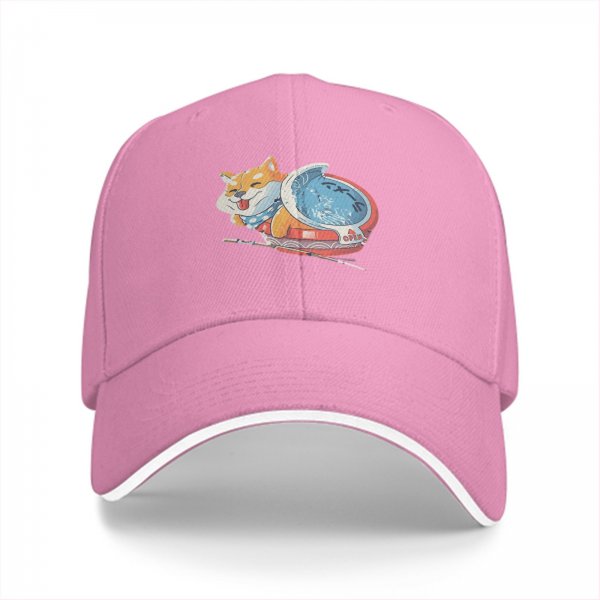 Black Baseball Cap With Cute Shiba Inu Ramen Bowl Graphic