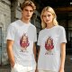 Olive Graphic T-Shirt With Fiery Donut Anime Character Print