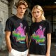 Olive T-Shirt with Neon Pink Ghostface 'The Fresh Killer' Print