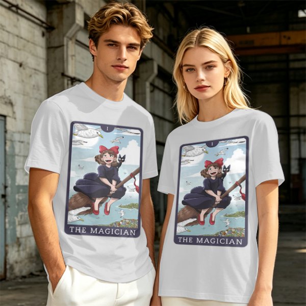 Olive T-Shirt Featuring Kiki's Delivery Service The Magician Tarot Art