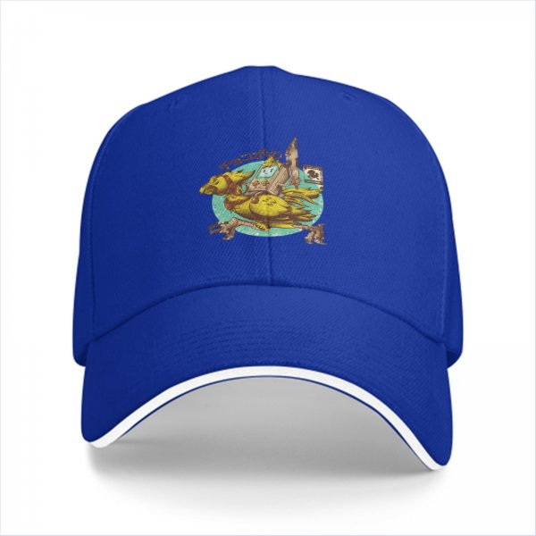 Black Baseball Cap With Chocobo Gaming Graphic Print