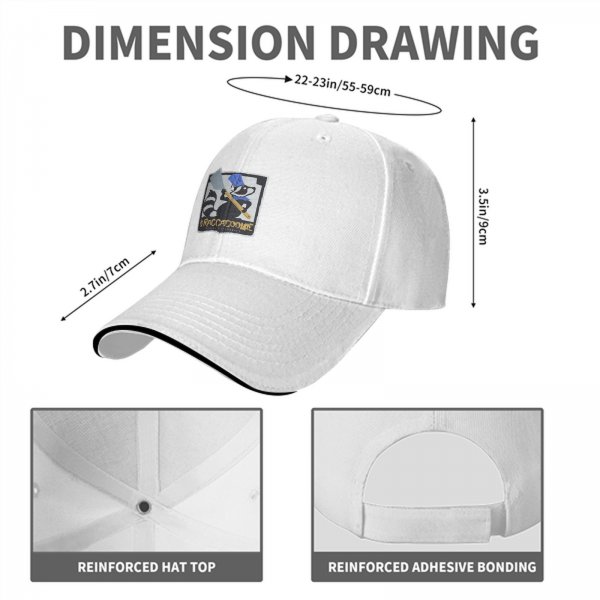 Black baseball cap with raccoon chef graphic and RACCACOOKIE text