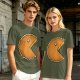 Olive T-Shirt With Pac-Man Style Pumpkin Pie Graphic