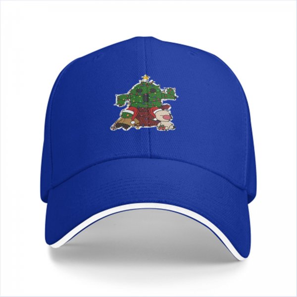 Black baseball cap with Christmas cactus and moogle festive print
