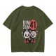 Olive Graphic T-Shirt with Dim Sum 41 Cartoon Characters