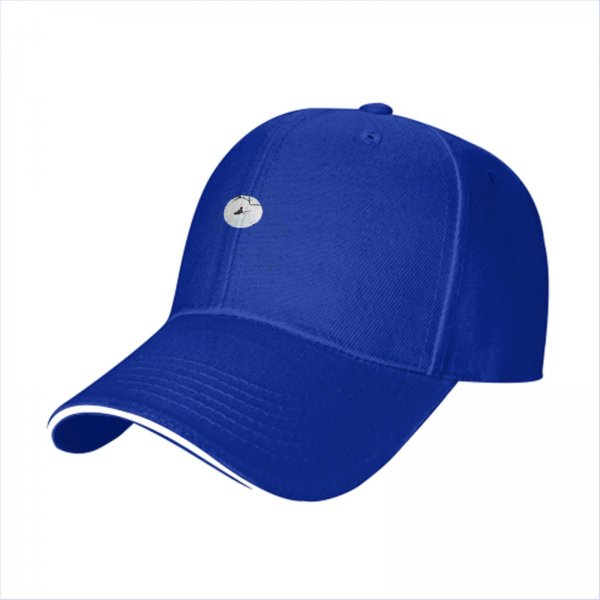 Black Baseball Cap With Small Canoe Graphic On Front