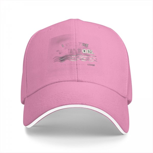 Black baseball cap with water wave and pool themed graphic