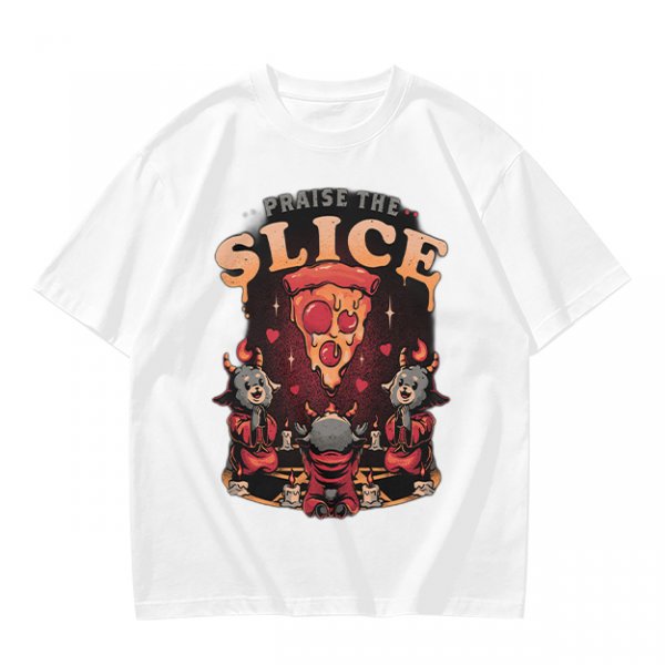 Olive Graphic T-Shirt Praise The Slice Pizza Demon Ritual Design