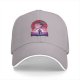 Black Baseball Cap With Anime Sunset Silhouette Graphic