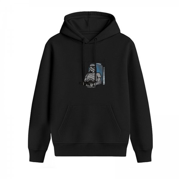 Black Hoodie With Star Wars Stormtrooper Graphic Print