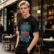 Olive Graphic T-Shirt With 'You Go Outdoors I Have Pizza And Movies' Print