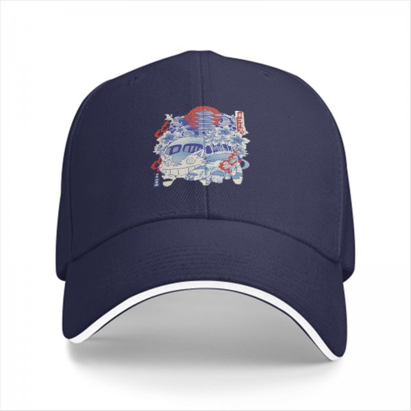 Black Baseball Cap With Japanese Anime Inspired Graphic Print